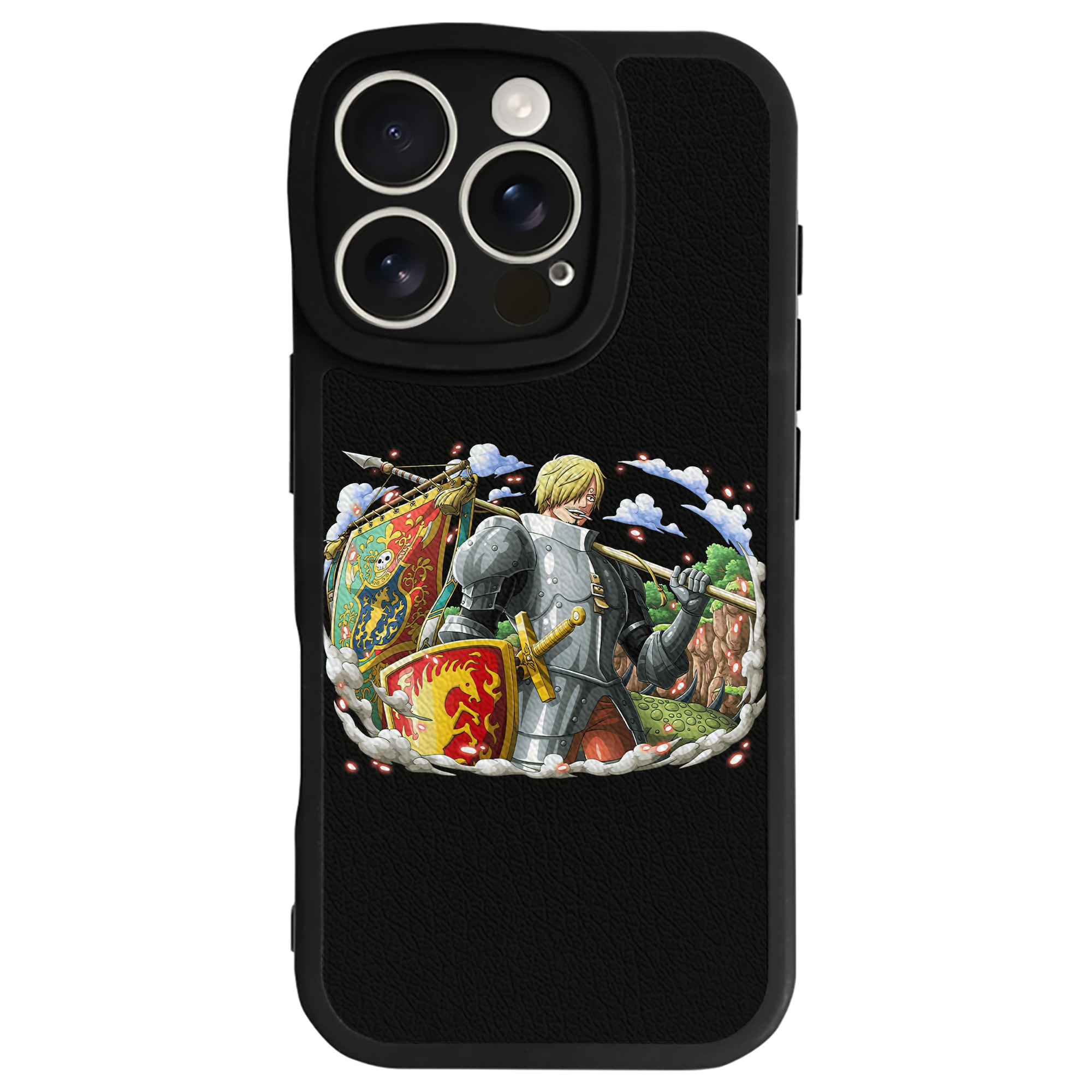 （画像用） ワンピース サンジ ONE PIECE Sanji 【iPhone 16シリーズ対応】シリコンスマホケース（レザー調） 材質：シリコン